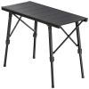 Adjustable Height Folding Picnic Table with Removable Plates, Aluminum Camping Table, Black