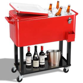 80 Qt Red Box Black Square Foot Tube With Drain Pipe Freezer Incubator 91*87*48cm