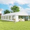 23' x 39' Large Outdoor Carport Canopy Party Tent with Removable Protective Sidewalls & Windows, White