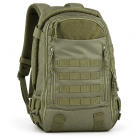 Tactical Backpack with Modular Webbing, Multi-Compartment Outdoor Daypack (Color: OD Green)