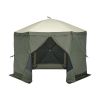 Pop Up Gazebo Tent, Pop-Up Screen Tent 6 Sided Canopy Sun Shelter with 6 Removable Privacy Wind Cloths & Mesh Windows